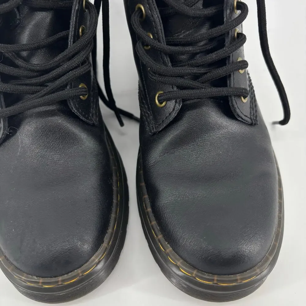 Doc Martens Zavala Black Leather Platform Combat Boots M7 W8 Goth Grunge